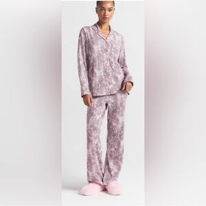 SKIMS Pink Patterned Pajama Set